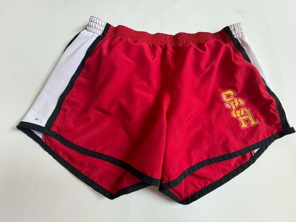 Augusta Red White Athletic Running Shorts SCA Logo M